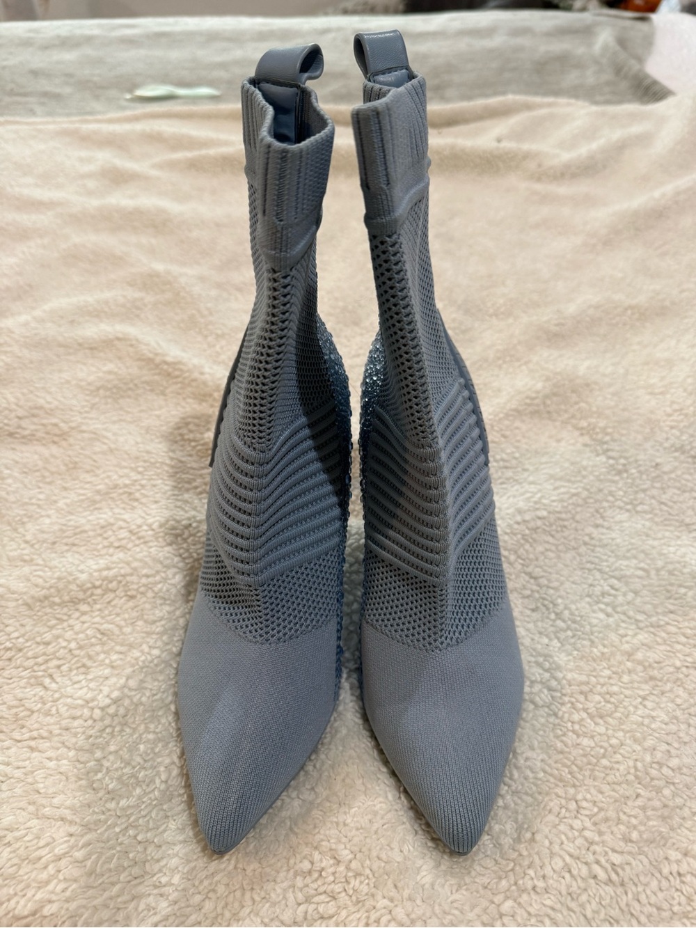 Steve Madden Light Blue Knit Pointed Sock Booties